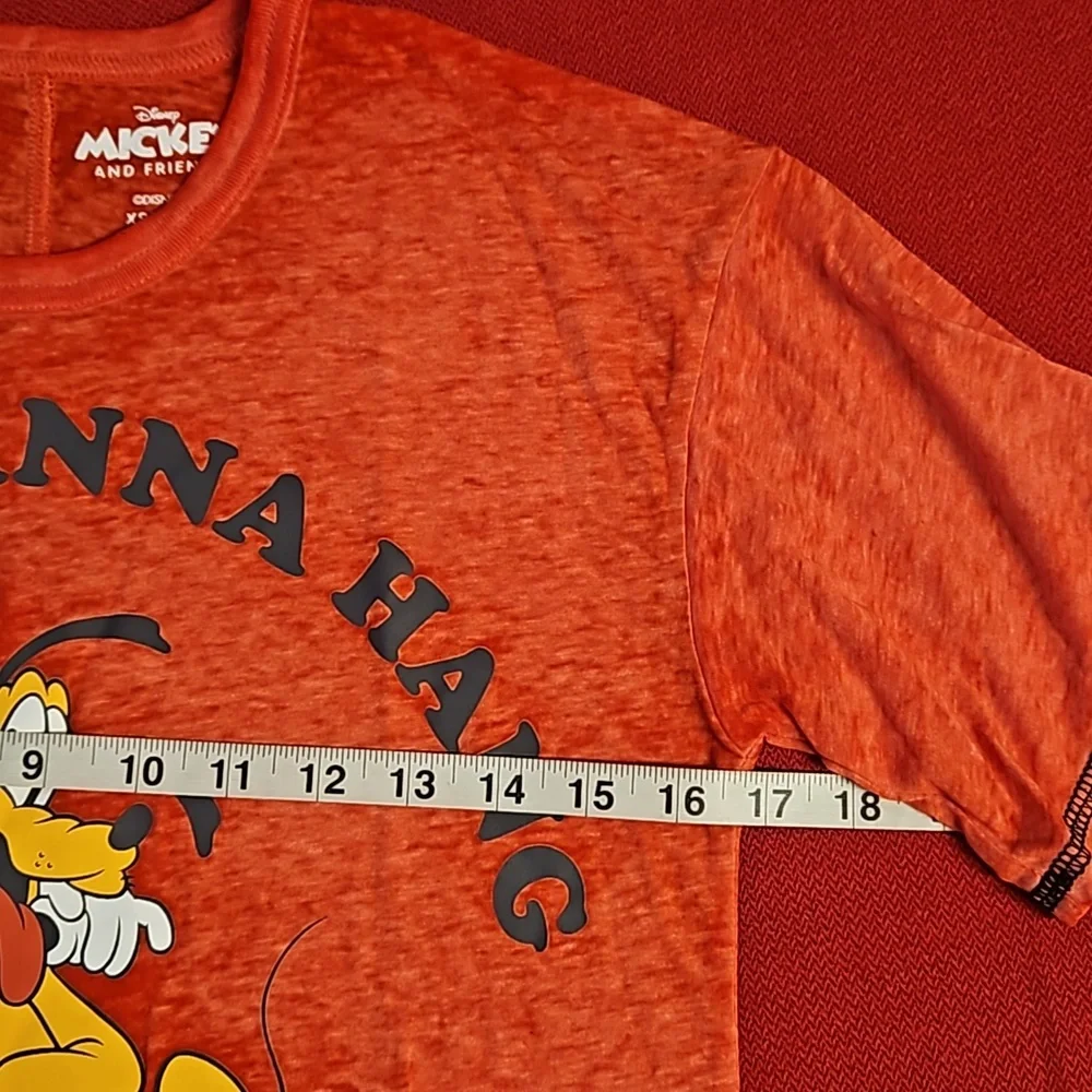 MICKEY AND FRIENDS 'I just wanna hang with my dog' Pluto Mickey graphic tee XS - Picture 4 of 6